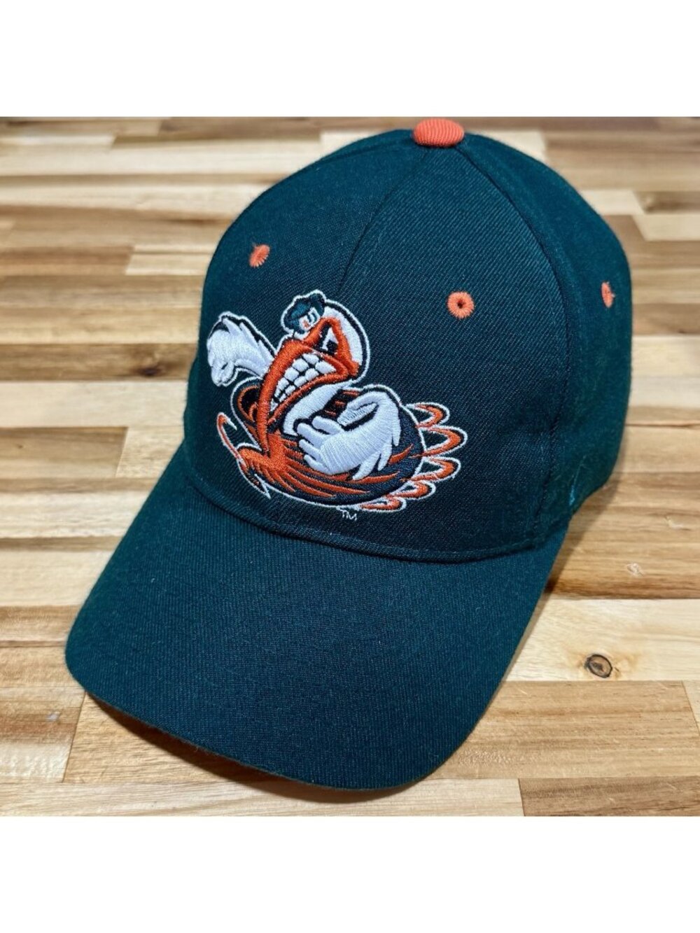 ZEPHYR Miami Hurricanes NCAA Vintage Fitted Hat Sebastian Logo Green 7